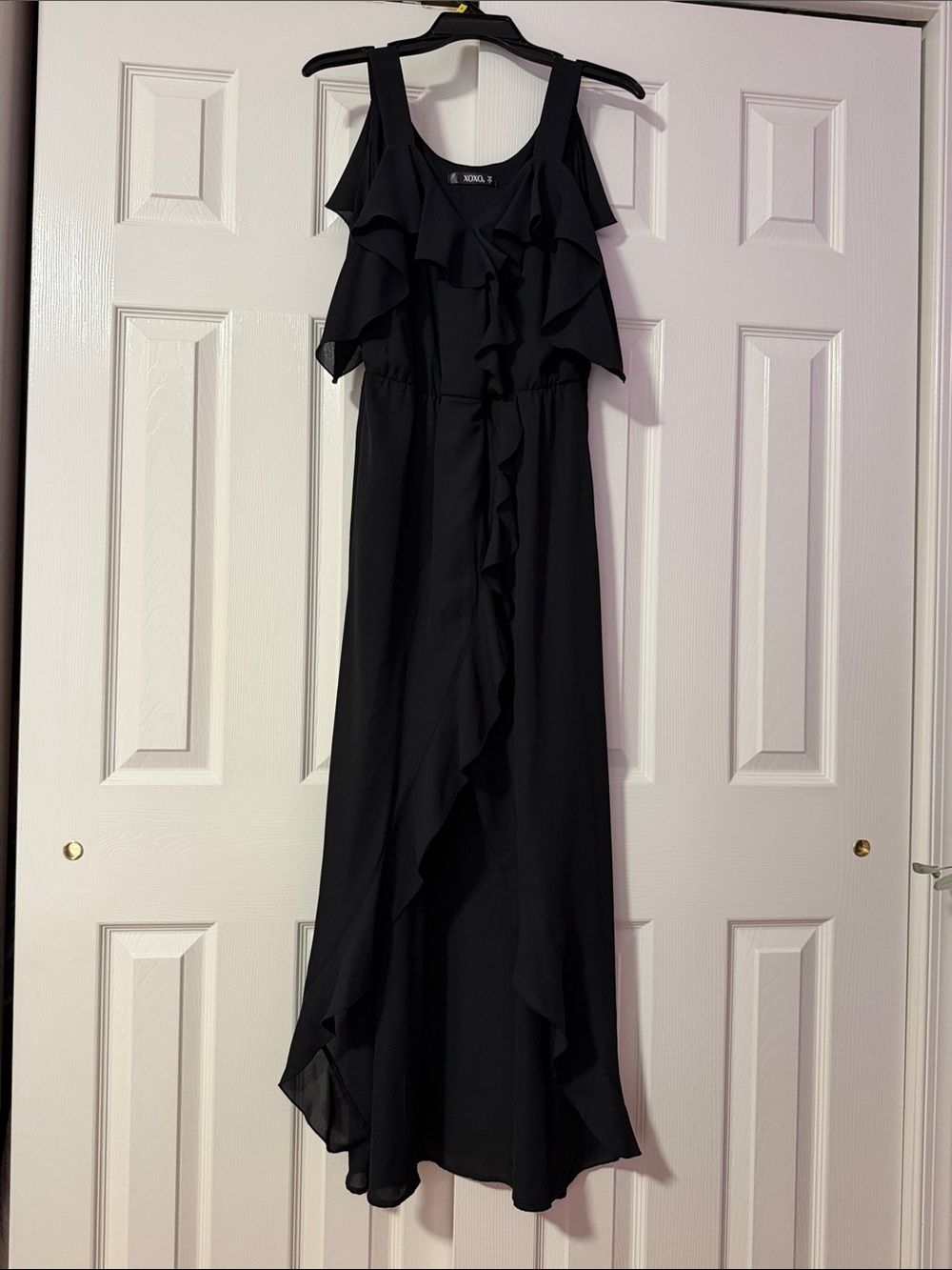XOXO Black Ruffle Maxi Dress